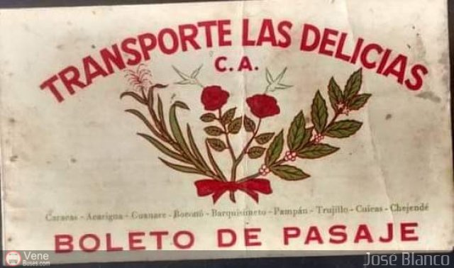 Pasajes Tickets y Boletos Transporte Las Delicias por Jos� Brice�o